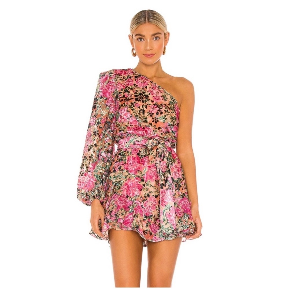 Hemant & Nandita Floral One-Shoulder Dress
